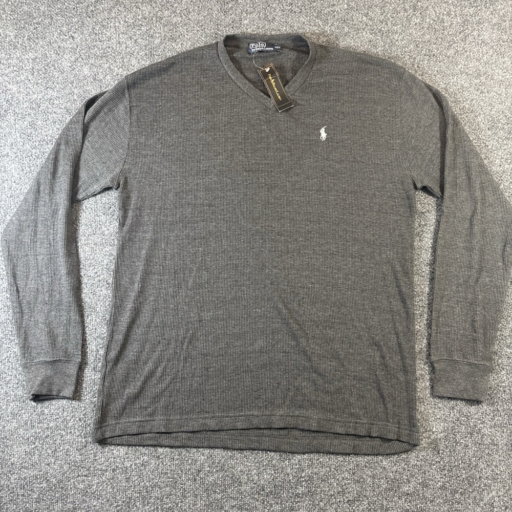 Vtg Polo by Ralph Lauren Men's Thermal 3XL XXXL Charcoal Grey NWT